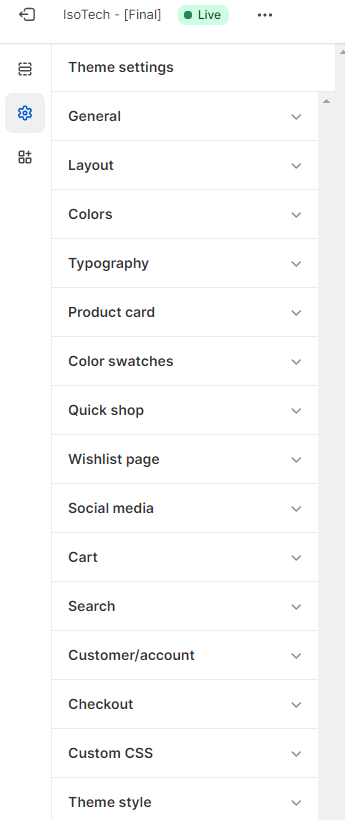 Customization Settings
