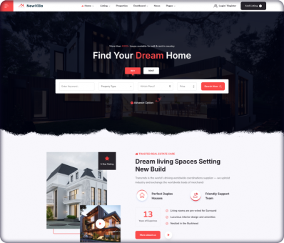 NewVilla - Real Estate HTML Template — React theme