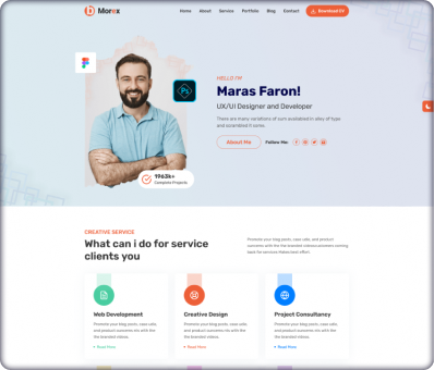 Morex - Bootstrap 5 Personal Portfolio HTML Template + RTL — React theme