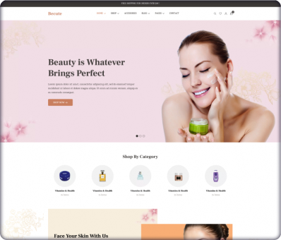 Becute - Jewelry, Cosmetics and Beauty eCommerce HTML Template — React theme