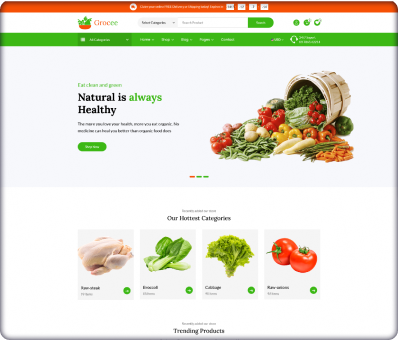 Grocee - Organic Food eCommerce HTML Template — React theme
